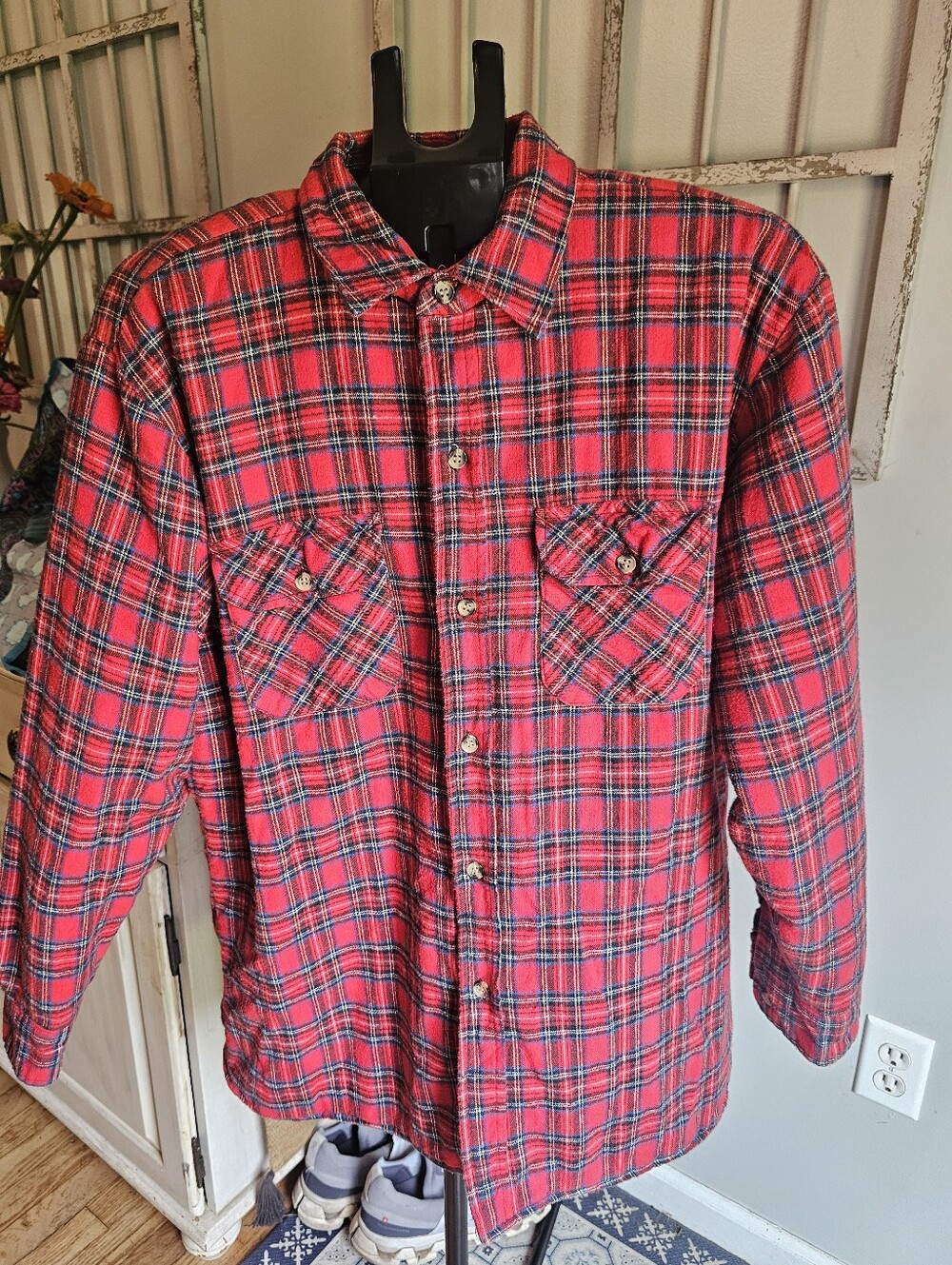 Vintage 80s Wharton Quilted Lined flannel Shirt Jacket